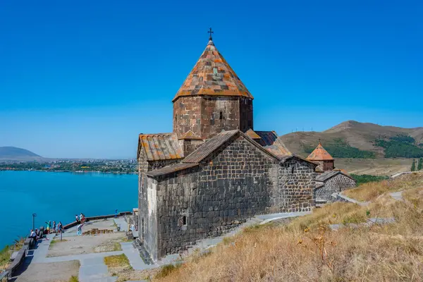 stock image Sunny day at Sevanavank church in Armenia