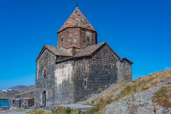 stock image Sunny day at Sevanavank church in Armenia