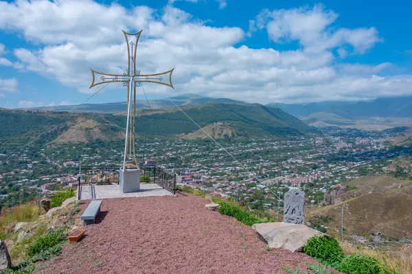 stock image Panorama view of Armenian town Goris