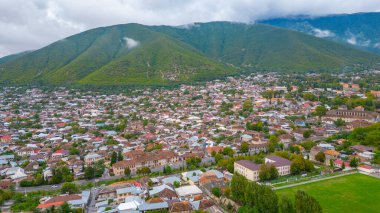 panorama view of Sheki in Azerbaijan clipart