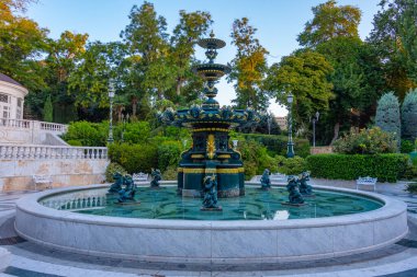 Philharmonic Fountain at the old town of Baku, Azerbaijan clipart