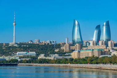 Azerbaycan 'daki Bakü Panorama Manzarası