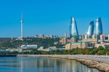 Azerbaycan 'daki Bakü Panorama Manzarası