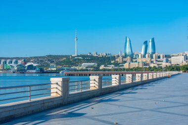 Azerbaycan 'daki Bakü Panorama Manzarası