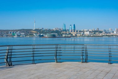 Azerbaycan 'daki Bakü Panorama Manzarası