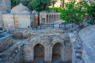 Bakü, Azerbaycan 'daki pazar meydanındaki harabeler