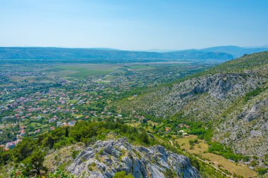 Bosna kenti Blagaj 'ın Panorama manzarası