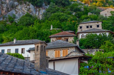 Bosna-Hersek 'teki Pocitelj köyünün gün batımı manzarası