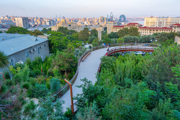 Panorama of Baku viewed from Chemberekend Park, Azerbaijan