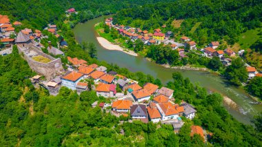 Panorama view of Vranduk fortress in Bosnia and Herzegovina clipart