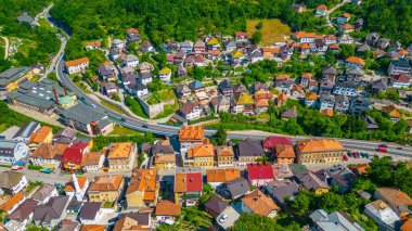 Bosna-Hersek 'in gezgin kentinin Panorama manzarası