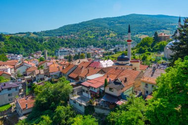 Bosna-Hersek 'in gezgin kentinin Panorama manzarası