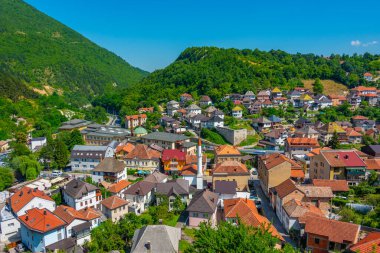 Bosna-Hersek 'in gezgin kentinin Panorama manzarası