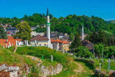 Bosna-Hersek 'in gezgin kentinin Panorama manzarası