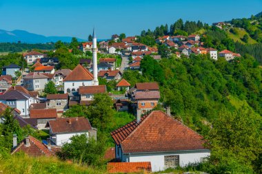 Bosna-Hersek 'teki Donji Vakuf' un Panorama manzarası