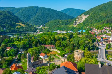 Bosna 'nın Jajce kentinde St. Luke kulesi olan St. Mary Kilisesi