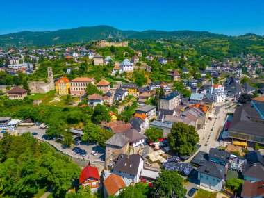 Bosna kenti Jajce 'nin Panoraması