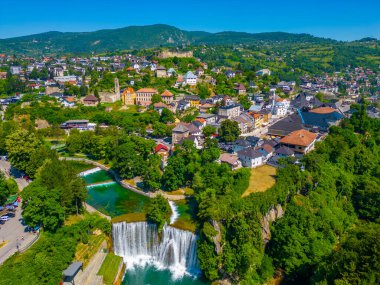 Panorama of Bosnian town Jajce clipart