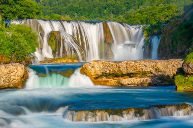 Strbacki buk waterfall in Bosnia and Herzegovina clipart