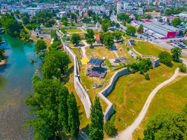 Bosna-Hersek 'in Banja Luka kentindeki Kastel Kalesinin Panorama manzarası