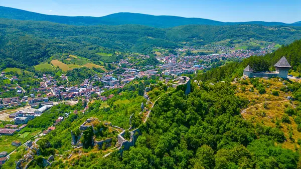 Bosna-Hersek 'in Kljuc kentinin Panorama manzarası