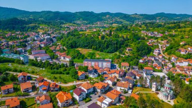 Bosna 'nın Tesanj kentinin manzarası