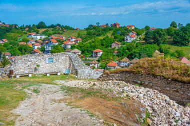 Bosna-Hersek 'teki Tesanj kalesinin manzarası