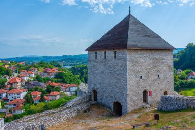 Bosna-Hersek 'teki Tesanj kalesinin manzarası