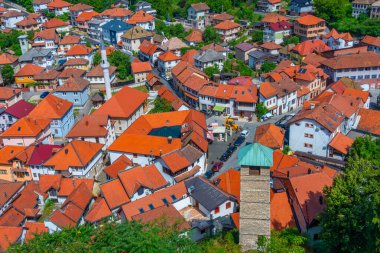 Bosna 'nın Tesanj kentinin manzarası