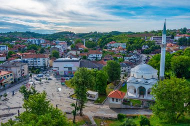 Bosna 'nın Gradacac kentinin Panoraması