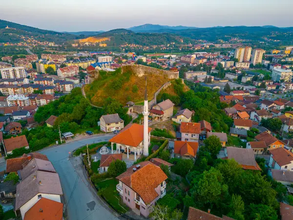 Sunset Panorama Doboj Fortress Bosnia Herzegovina — Stock Photo, Image