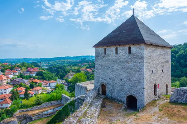 Vista Del Castillo Tesanj Bosnia Herzegovina — Foto de Stock