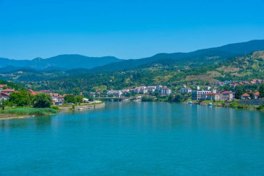 Bosna-Hersek 'in Višegrad kentinin Panorama manzarası