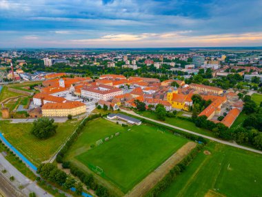 Hırvatistan 'ın eski Osijek kentinin hava manzarası
