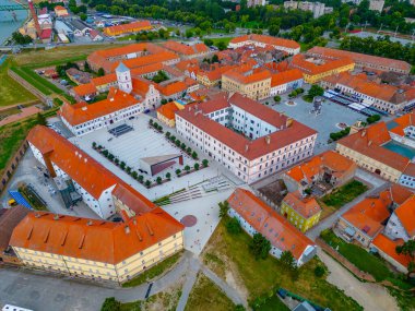Hırvatistan 'ın eski Osijek kentinin hava manzarası