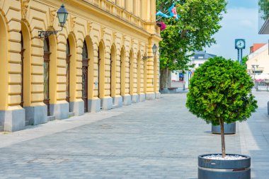 Hırvat kenti Vukovar 'ın merkezindeki sokak