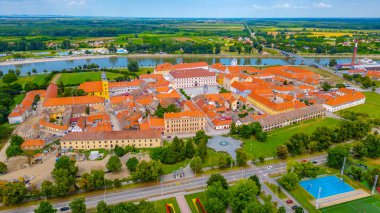 Hırvatistan 'ın eski Osijek kentinin hava manzarası