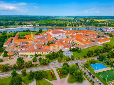 Hırvatistan 'ın eski Osijek kentinin hava manzarası