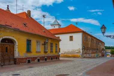 Hırvatistan 'ın eski Osijek kentindeki yaya sokağı