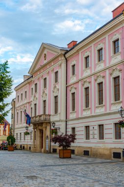 Hırvat kenti Varazdin 'deki Franjevacski Trg Meydanı