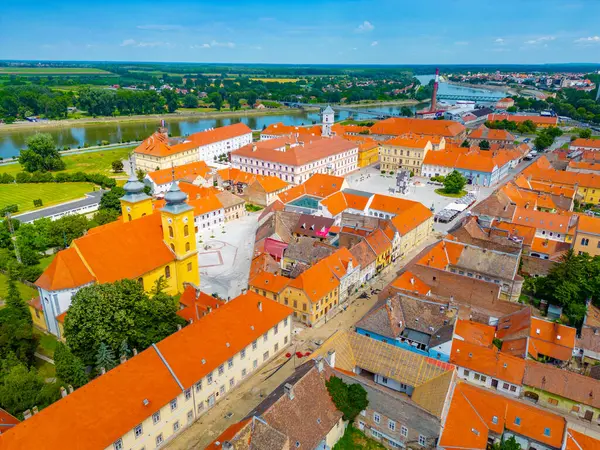 Hırvatistan 'ın eski Osijek kentinin hava manzarası