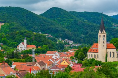 Hırvat kenti Krapina 'nın Panorama manzarası