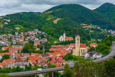 Hırvat kenti Krapina 'nın Panorama manzarası