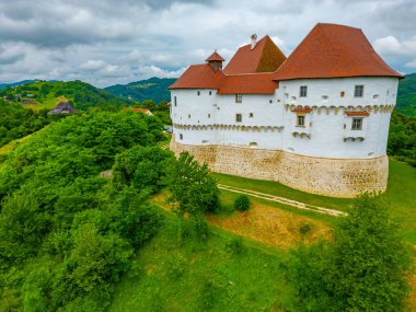 Hırvatistan 'ın Zagorje bölgesindeki Veliki Tabor kalesi