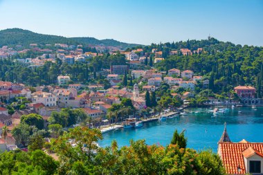 Hırvat kenti Cavtat 'ın hava manzarası