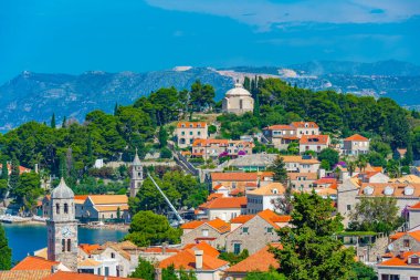 Hırvat kenti Cavtat 'ın hava manzarası