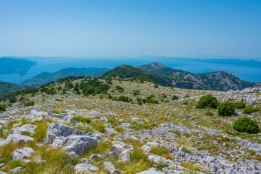 Peljesac yarımadası Hırvatistan 'daki Sveti Ilija dağından izlendi