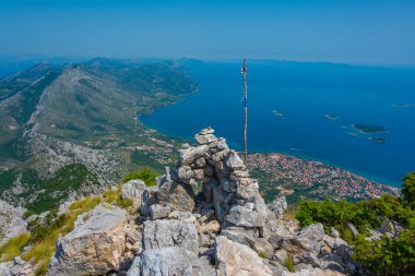 Hırvat kenti Orebiç 'in hava manzarası