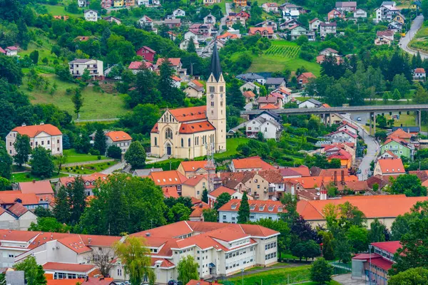 Hırvat kenti Krapina 'nın Panorama manzarası