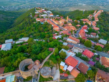 Gürcistan 'ın Sighnaghi kasabasının manzarası